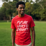 Future Looks Bright Premium Curved Hem Red Short Sleeve T-Shirt