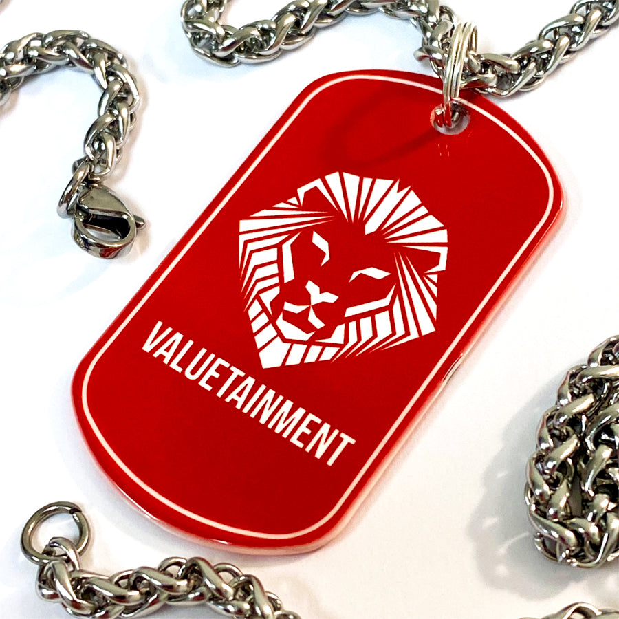 Future Looks Bright! 25" Stainless Steel Dog Tag Necklace