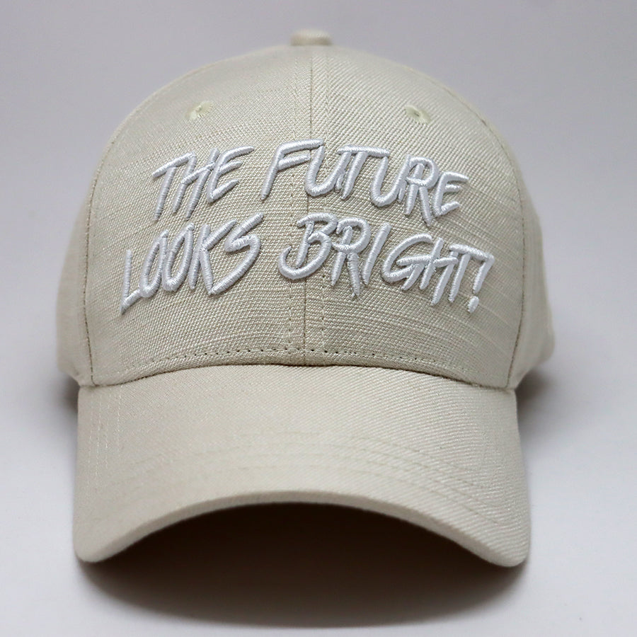 Future Looks Bright Ivory Cream Canvas Snapback Hat