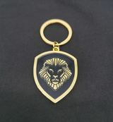 Gold Lion shield Keychain