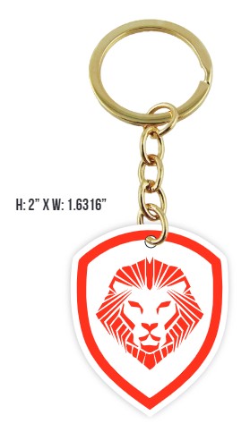 Valuetainment Lion Shield Keychain 2" x 2"