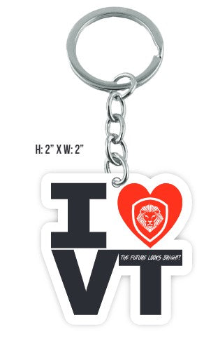Future Looks Bright I Heart VT Keychain 2" x 2"