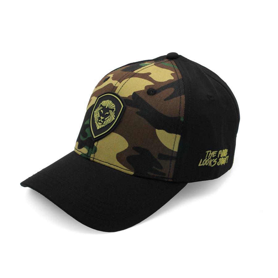 VT Shield Logo Future Looks Bright front panel Camo Snapback Hat