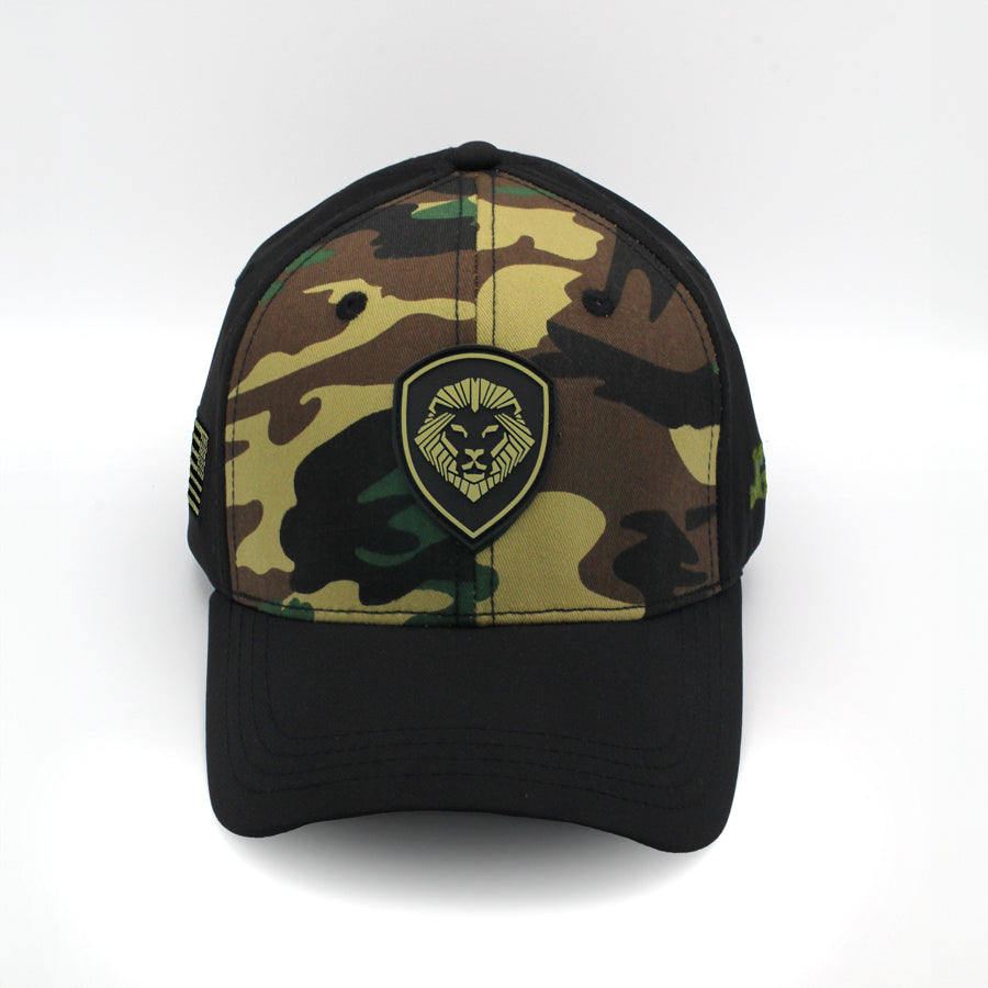 VT Shield Logo Future Looks Bright front panel Camo Snapback Hat