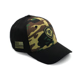 VT Shield Logo Future Looks Bright front panel Camo Snapback Hat