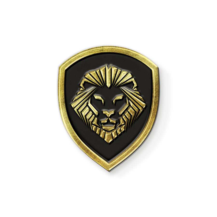 Gold and Black Lion Shield Valuetainment  Pin