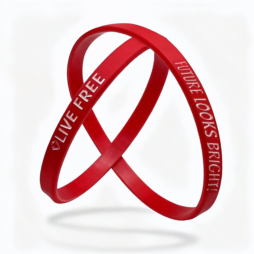 Future Looks Bright Live Free Red Wristband