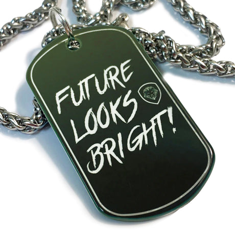 Angry Patriot Dog 25" Stainless Steel Dog Tag Necklace