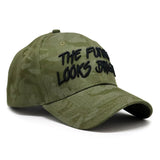 VT Shield Logo Future Looks Bright Army Green Textured Snapback Hat