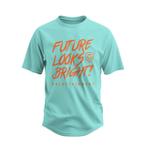 Future Looks Bright Premium Curved Hem Light Blue Short Sleeve T-Shirt