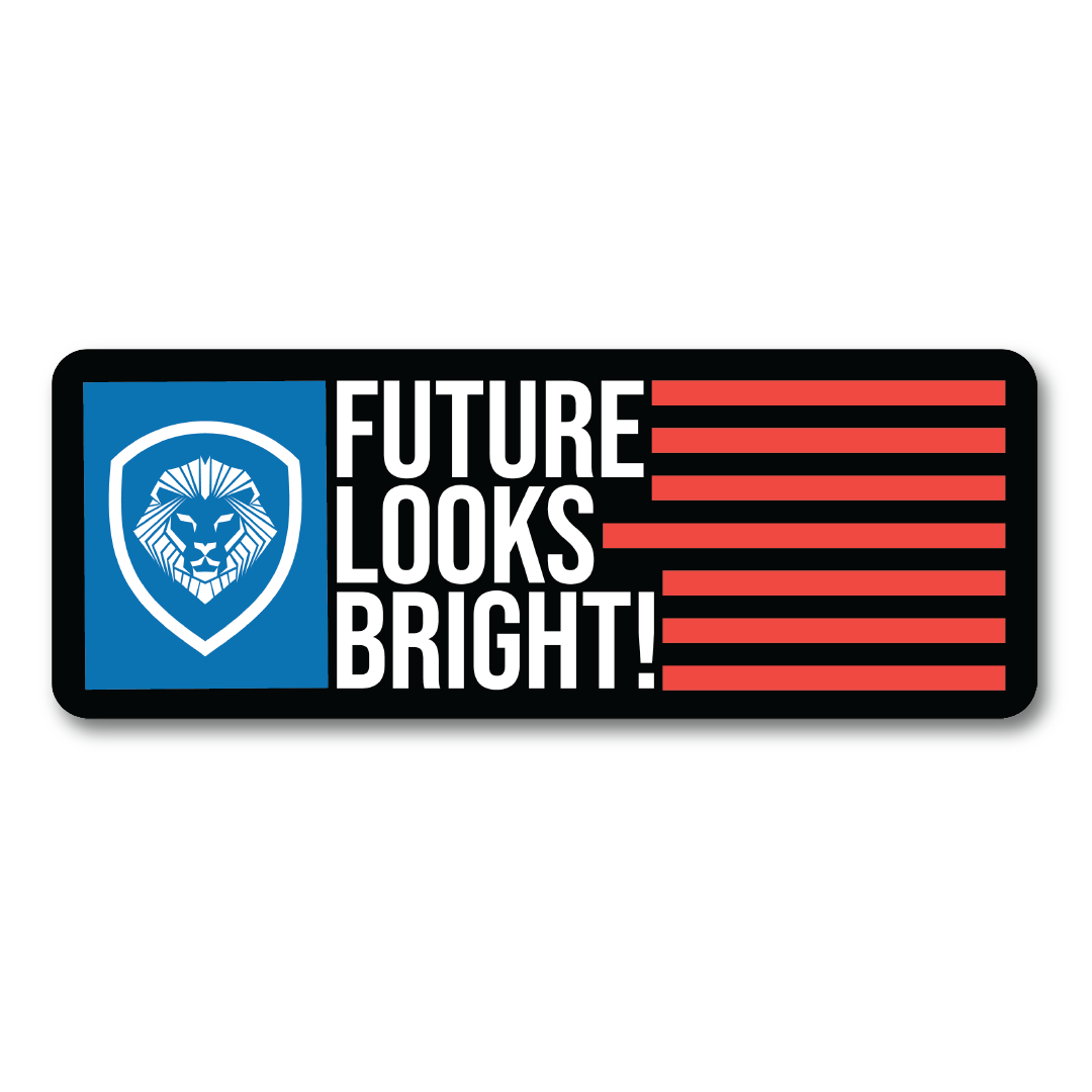 Future Looks Bright Flag Magnet 8" X 3"