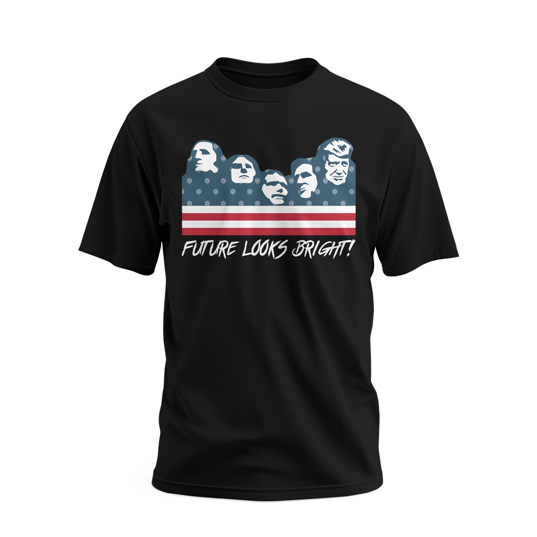 Future Looks Bright Mount Rushmore Black Short Sleeve T-Shirt