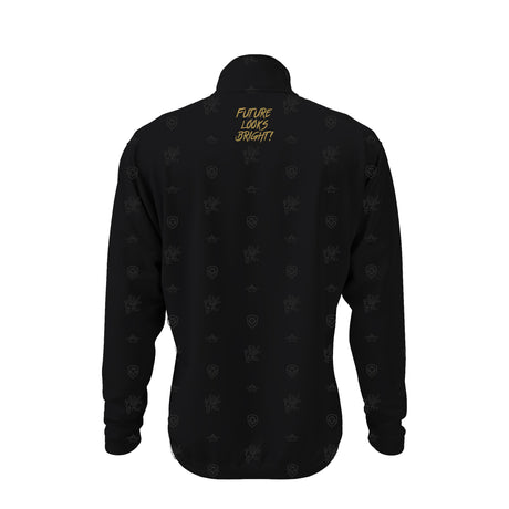 Future Looks Bright Royal Crest Allover Print Gold and Black 1/4 Zip Pullover