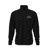 Future Looks Bright Royal Crest Allover Print Gold and Black 1/4 Zip Pullover