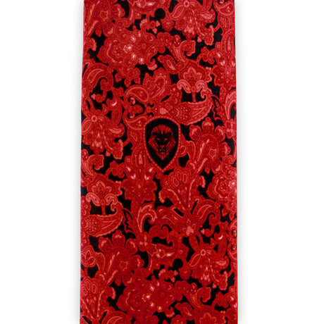 **Limited Edition** Valuetainment Stefano Ricci Red & Black Center Lion Shield Paisley Pattern Luxury Tie **Limited Edition** 1 of 100