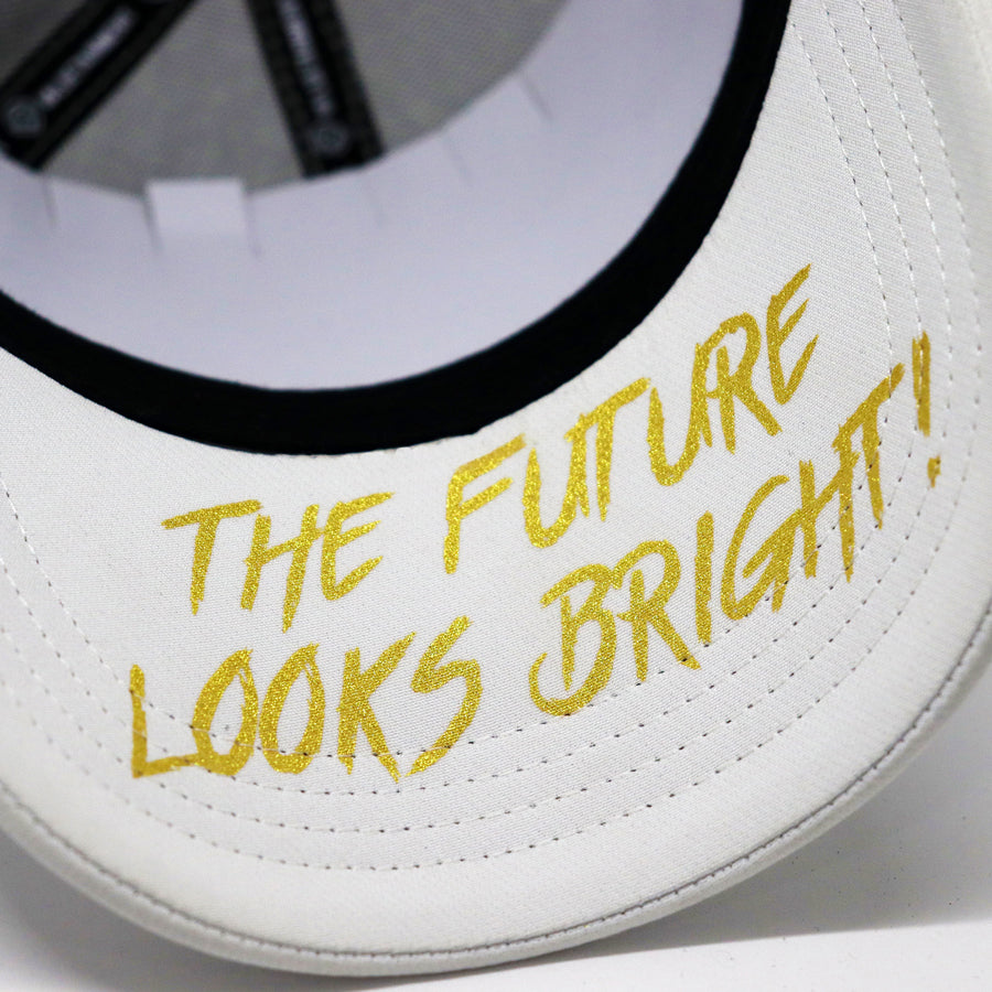 **Limited Edition 1 of 50** The Future Looks Bright White & Gold Election Snapback hat