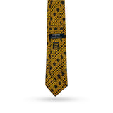 Valuetainment x Stefano Ricci Yellow & Black Diagonal Lion Shield Pattern Luxury TIe