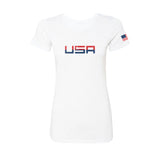 Women's Team America Retro White Valuetainment Short Sleeve T-Shirt (Slim fit)