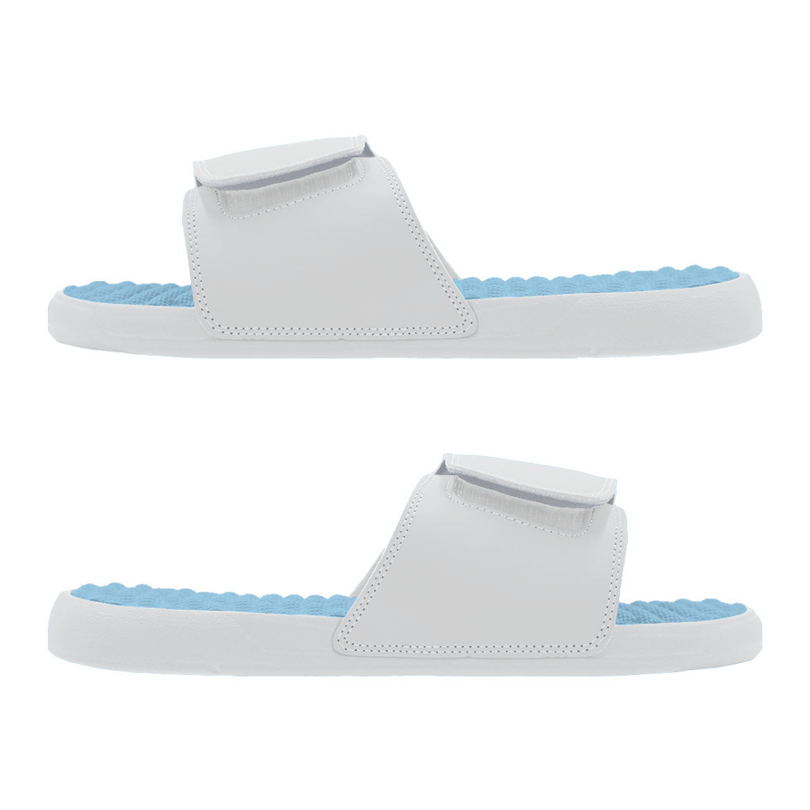 Valuetainment White & Sky Blue Gel Comfort Slides