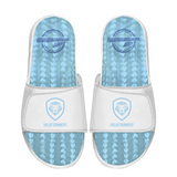Valuetainment White & Sky Blue Gel Comfort Slides
