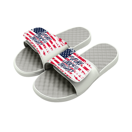 Team USA Future Looks Bright White Distressed Comfort Slides