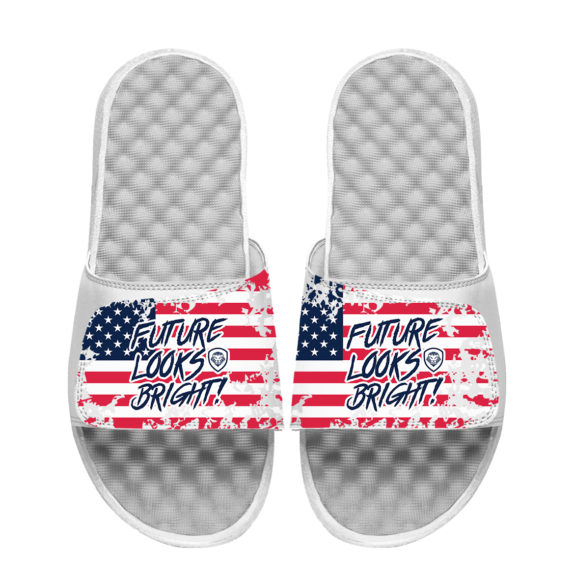 Team USA Future Looks Bright White Distressed Comfort Slides