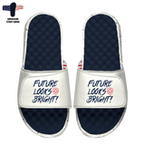 Team USA Future Looks Bright White and Navy Comfort Slides