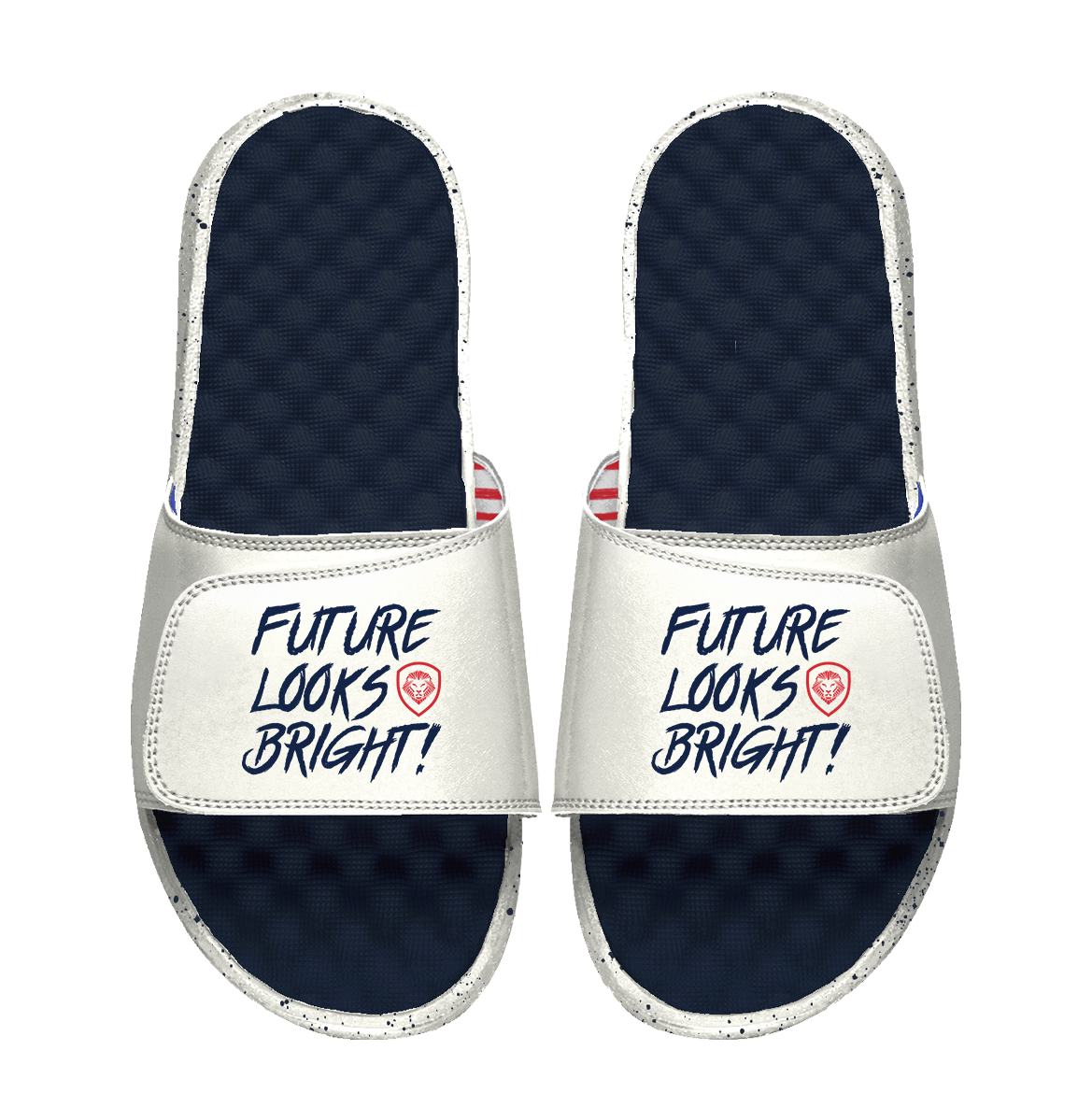 Team USA Future Looks Bright White and Navy Comfort Slides