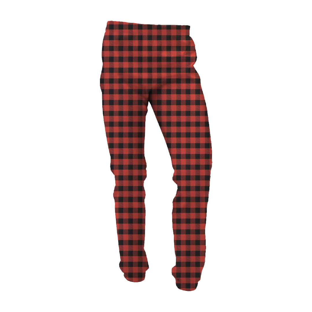 Future Looks Bright Christmas Lights Red and Black Plaid Pajama Set - Unisex