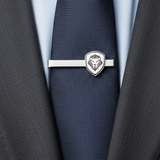 Lion Shield Valuetainment Black & Silver Cufflink & Tie Bar Set