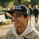 Future Looks Bright Black & White Flat Brim Snapback hat