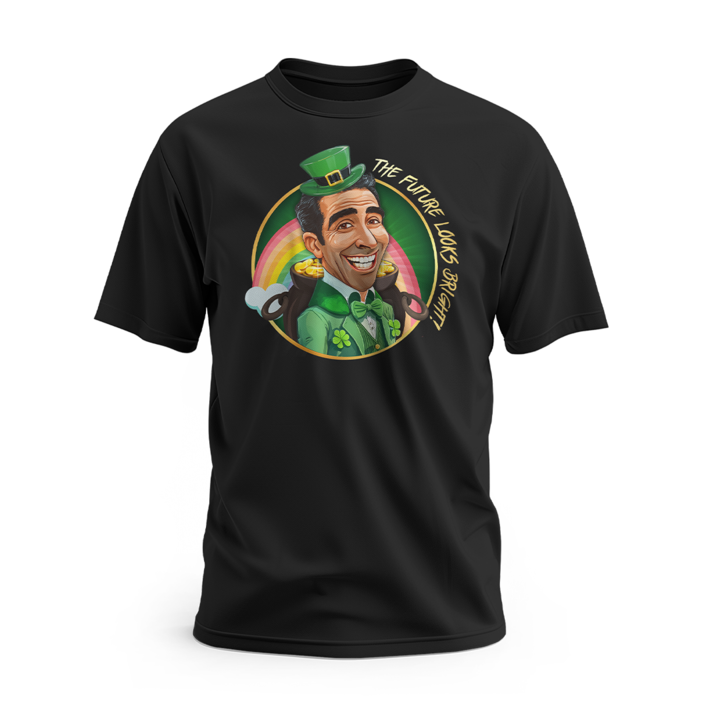 Future Looks Bright St. Patrick's Day Black Short Sleeve T-Shirt