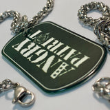 Angry Patriot Dog 25" Stainless Steel Dog Tag Necklace