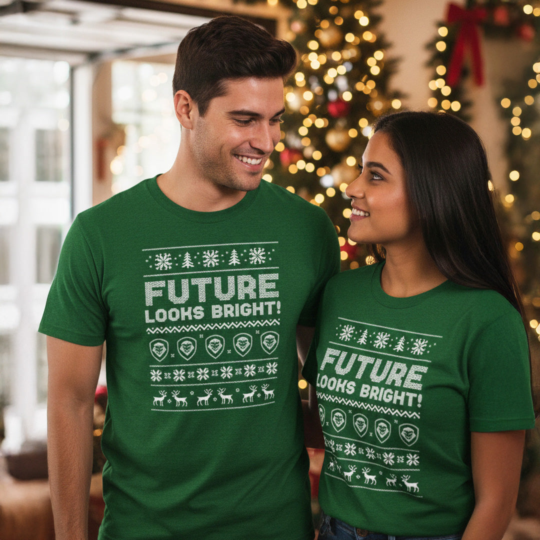 Future Looks Bright Green Christmas Short Sleeve T-Shirt