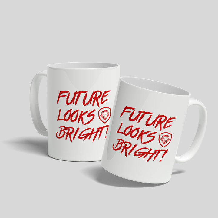 Future Looks Bright White and Red Mug