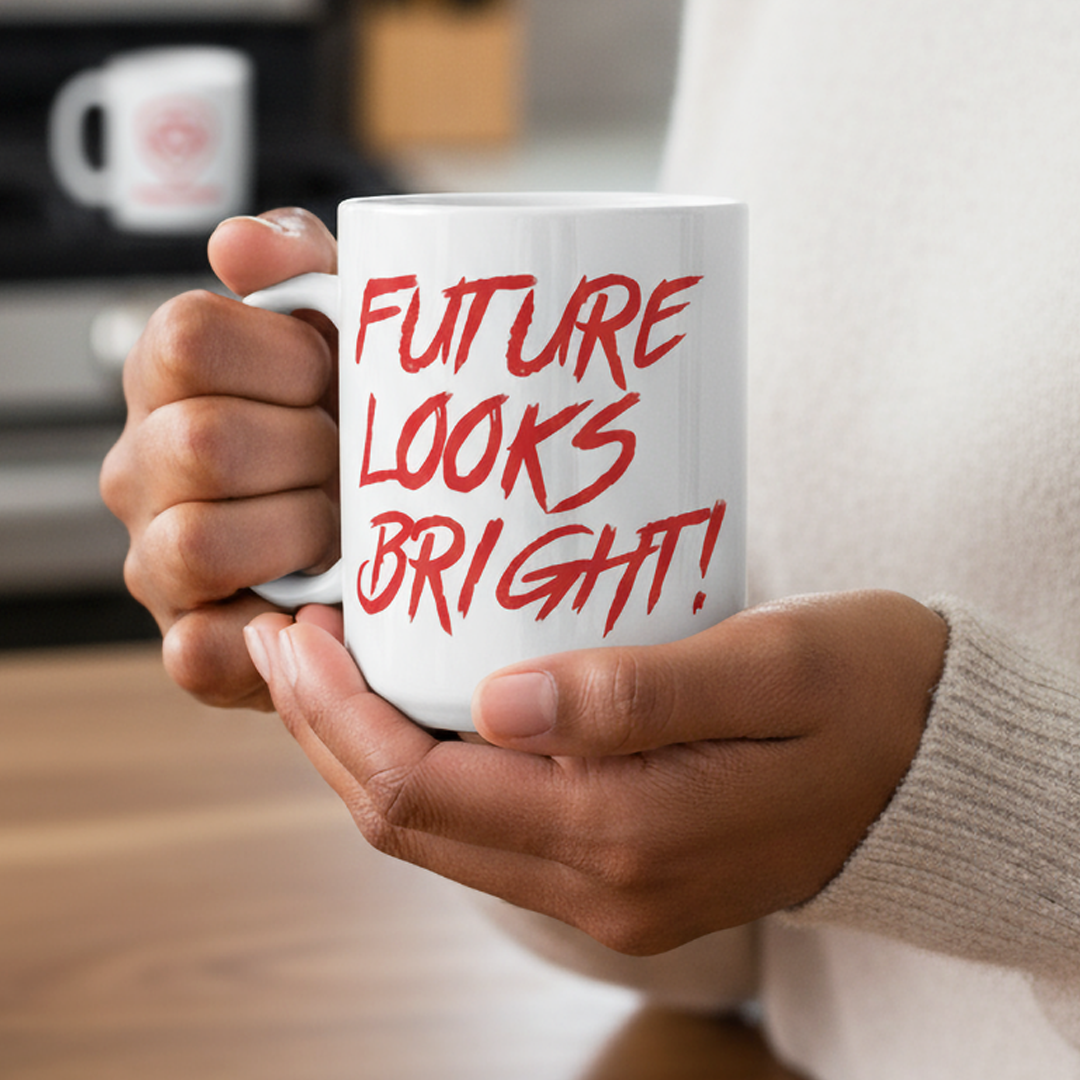 Future Looks Bright Red Lion Shield Valuetainment mug