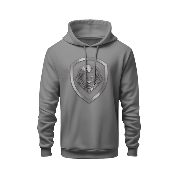 Valuetainment Lion Shield Grey Pullover Performance Hoodie