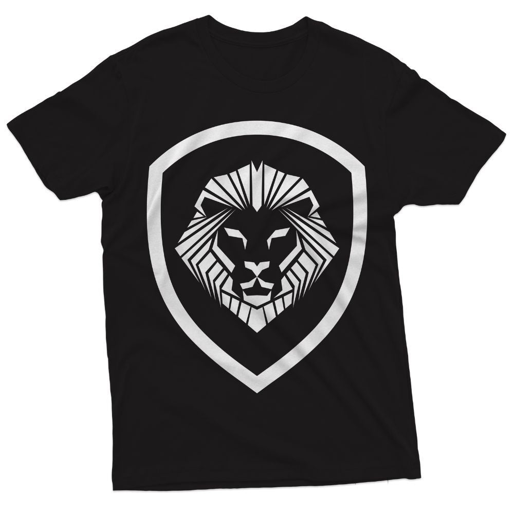 Kids Oversized Lion Shield Black Short Sleeve Shirt